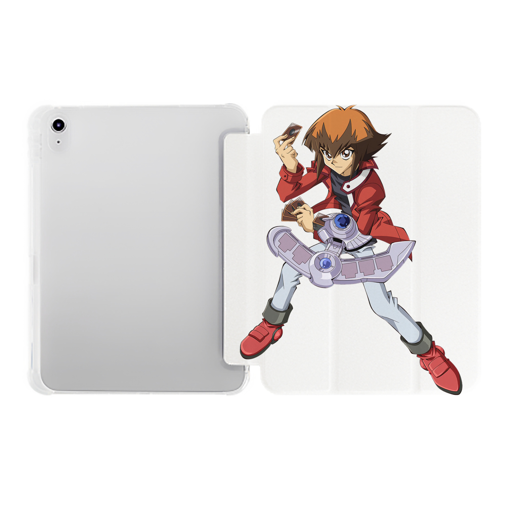 （画像用） 遊☆戯☆王 Yu-Gi-Oh! IPad ケース ペン収納付き 三つ折りスタンド PUレザー×シリコン 対応機種9.5/10.5/10.9インチ